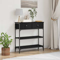 Tavolo consolle Rovere Nero 72.5 x 25 x 75 cm Legno multistrato