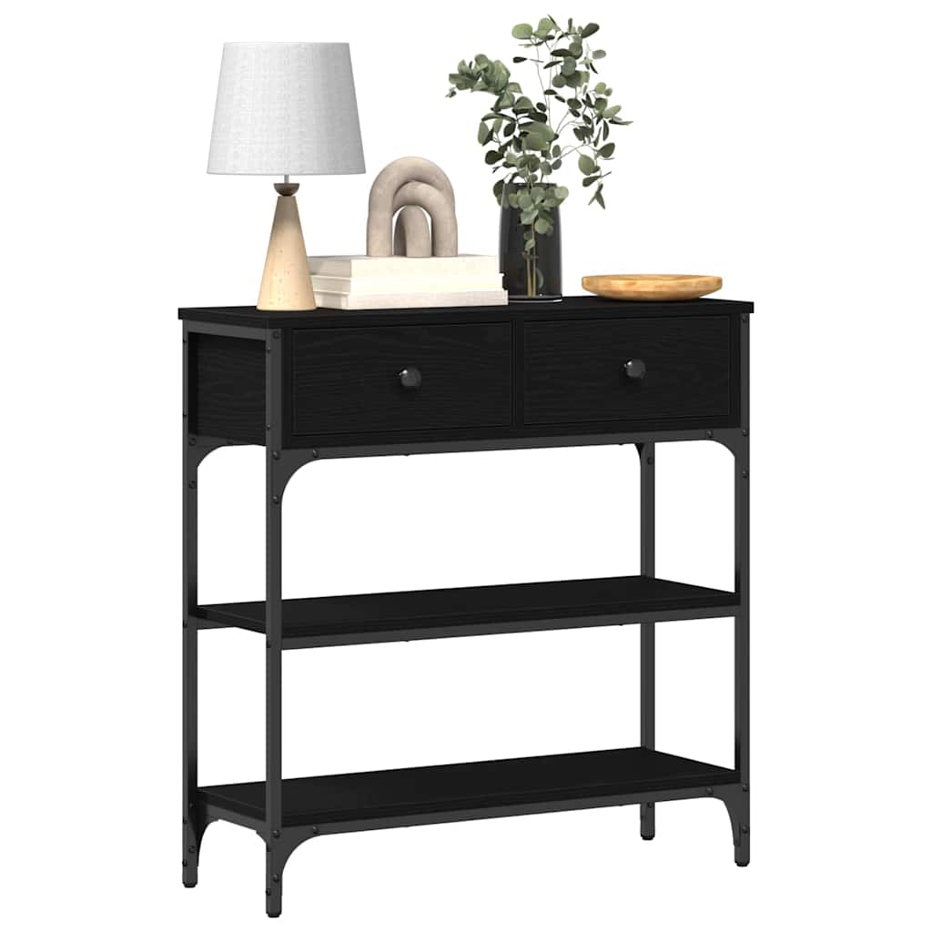 Tavolo consolle Rovere Nero 72.5 x 25 x 75 cm Legno multistrato