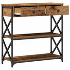 Tavolo Consolle con cassetto Legno vecchio 75 x 28 x 75 cm