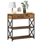 Tavolo Consolle con cassetto Legno vecchio 75 x 28 x 75 cm