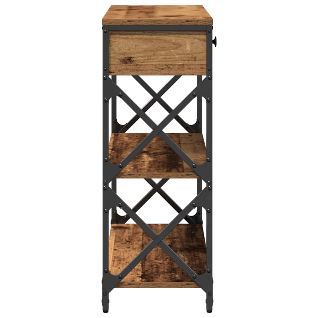 Tavolo Consolle con cassetto Legno vecchio 75 x 28 x 75 cm