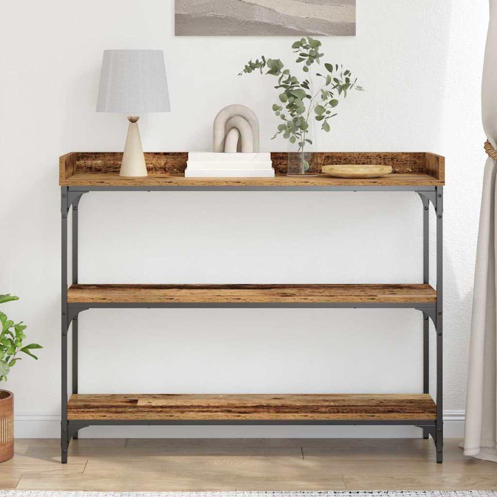 Tavolo Consolle con lo scaffale Legno vecchio 100 x 30 x 80 cm