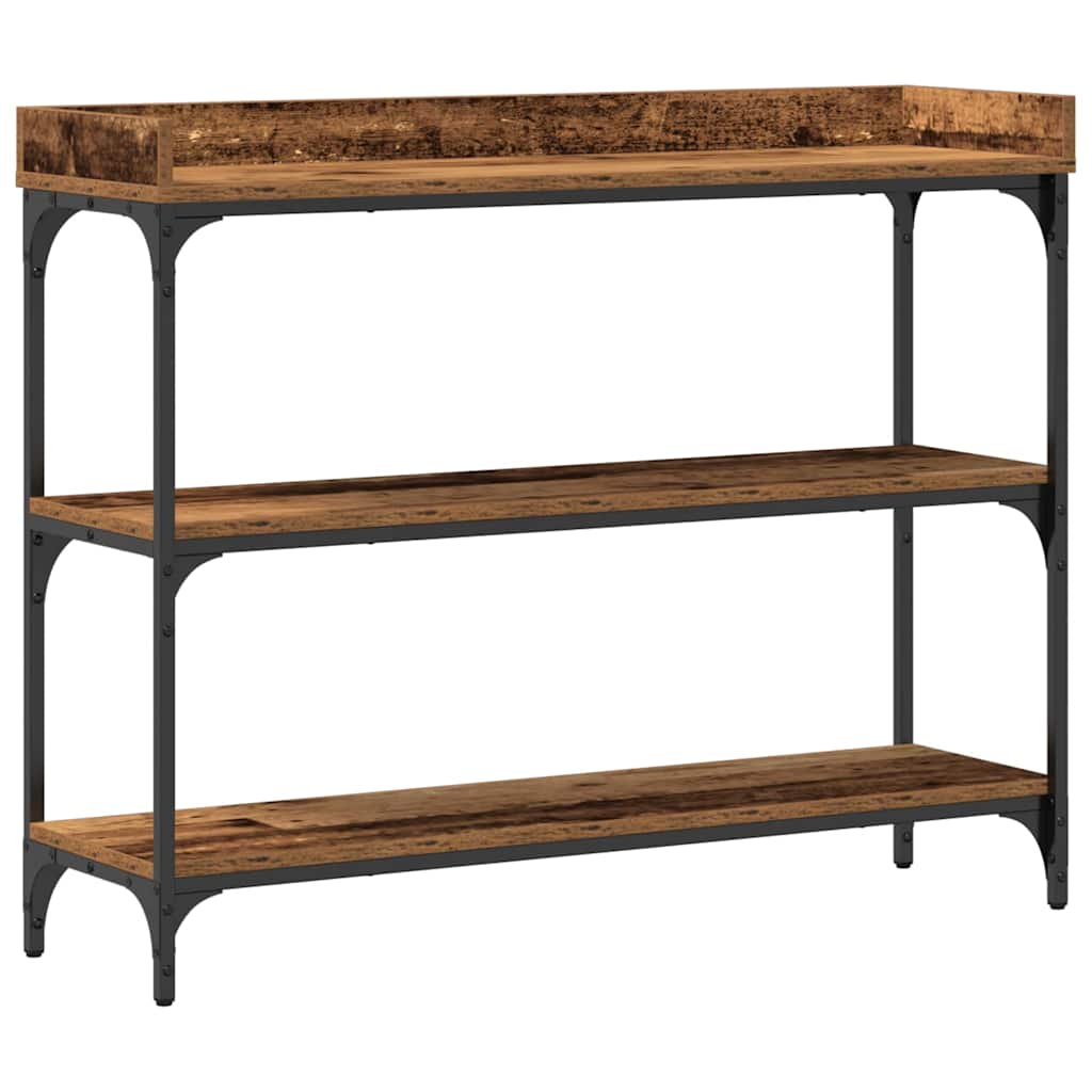 Tavolo Consolle con lo scaffale Legno vecchio 100 x 30 x 80 cm