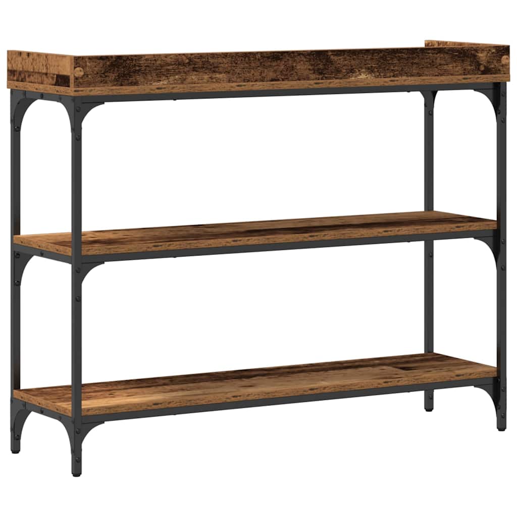 Tavolo Consolle con lo scaffale Legno vecchio 100 x 30 x 80 cm