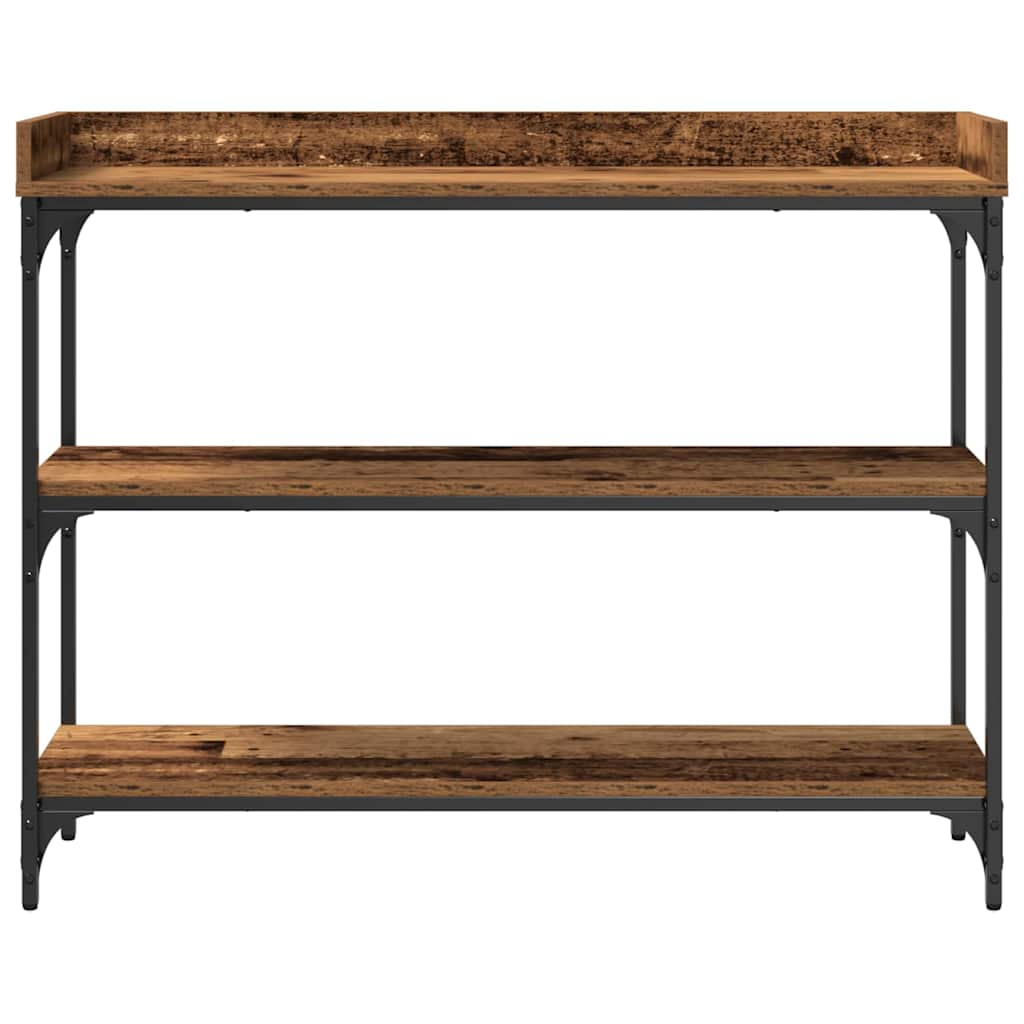 Tavolo Consolle con lo scaffale Legno vecchio 100 x 30 x 80 cm