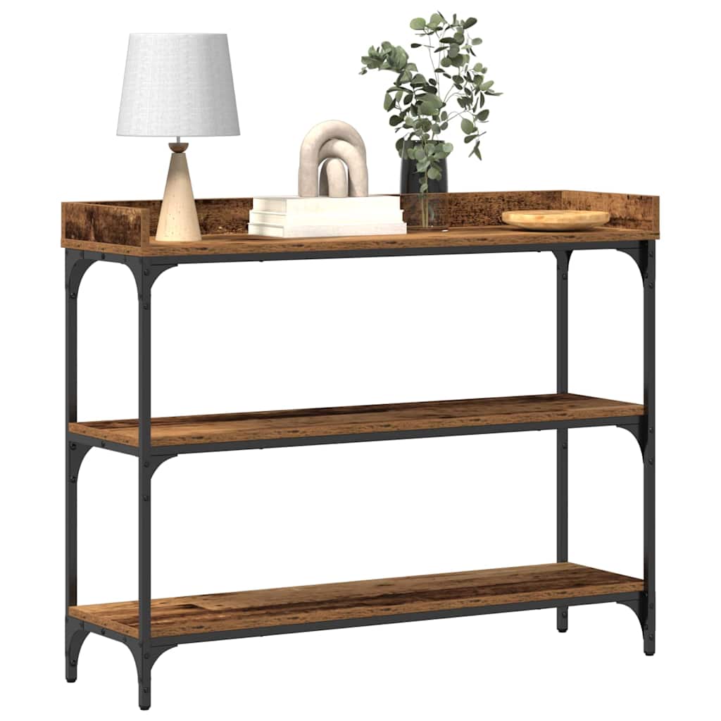 Tavolo Consolle con lo scaffale Legno vecchio 100 x 30 x 80 cm