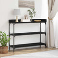 Tavolo Consolle con lo scaffale Rovere nero 100 x 30 x 80 cm