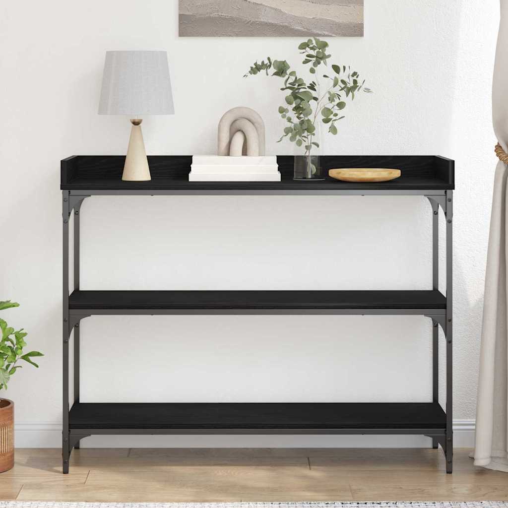 Tavolo Consolle con lo scaffale Rovere nero 100 x 30 x 80 cm