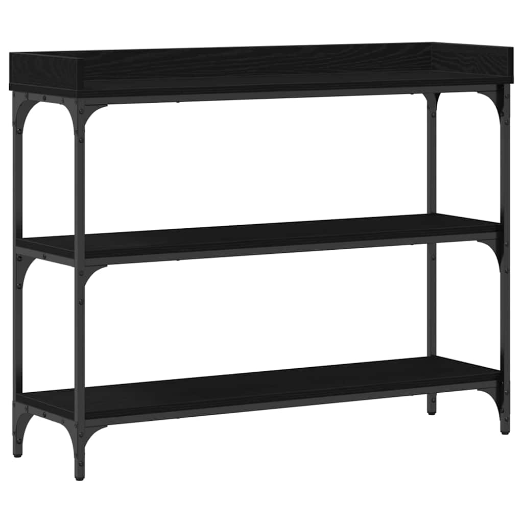 Tavolo Consolle con lo scaffale Rovere nero 100 x 30 x 80 cm
