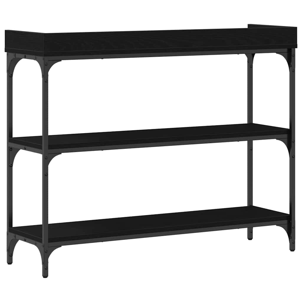 Tavolo Consolle con lo scaffale Rovere nero 100 x 30 x 80 cm