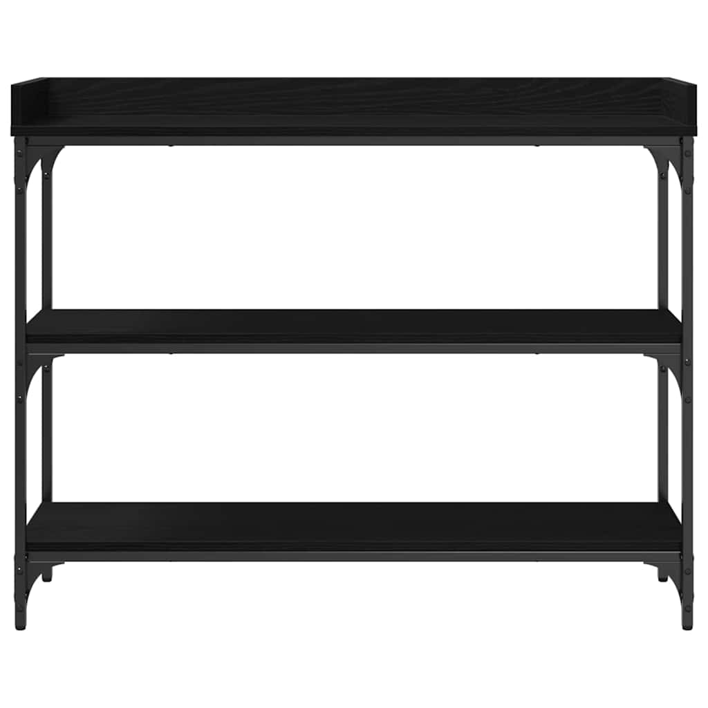 Tavolo Consolle con lo scaffale Rovere nero 100 x 30 x 80 cm