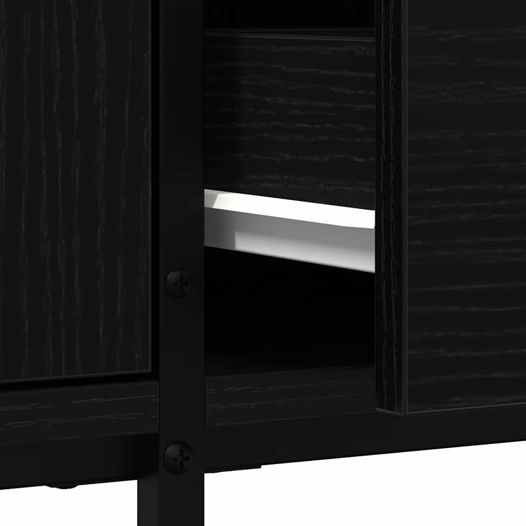 Mobile TV Rovere nero 200 x 25 x 44 cm Legno multistrato