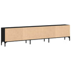 Mobile TV Rovere nero 200 x 25 x 44 cm Legno multistrato