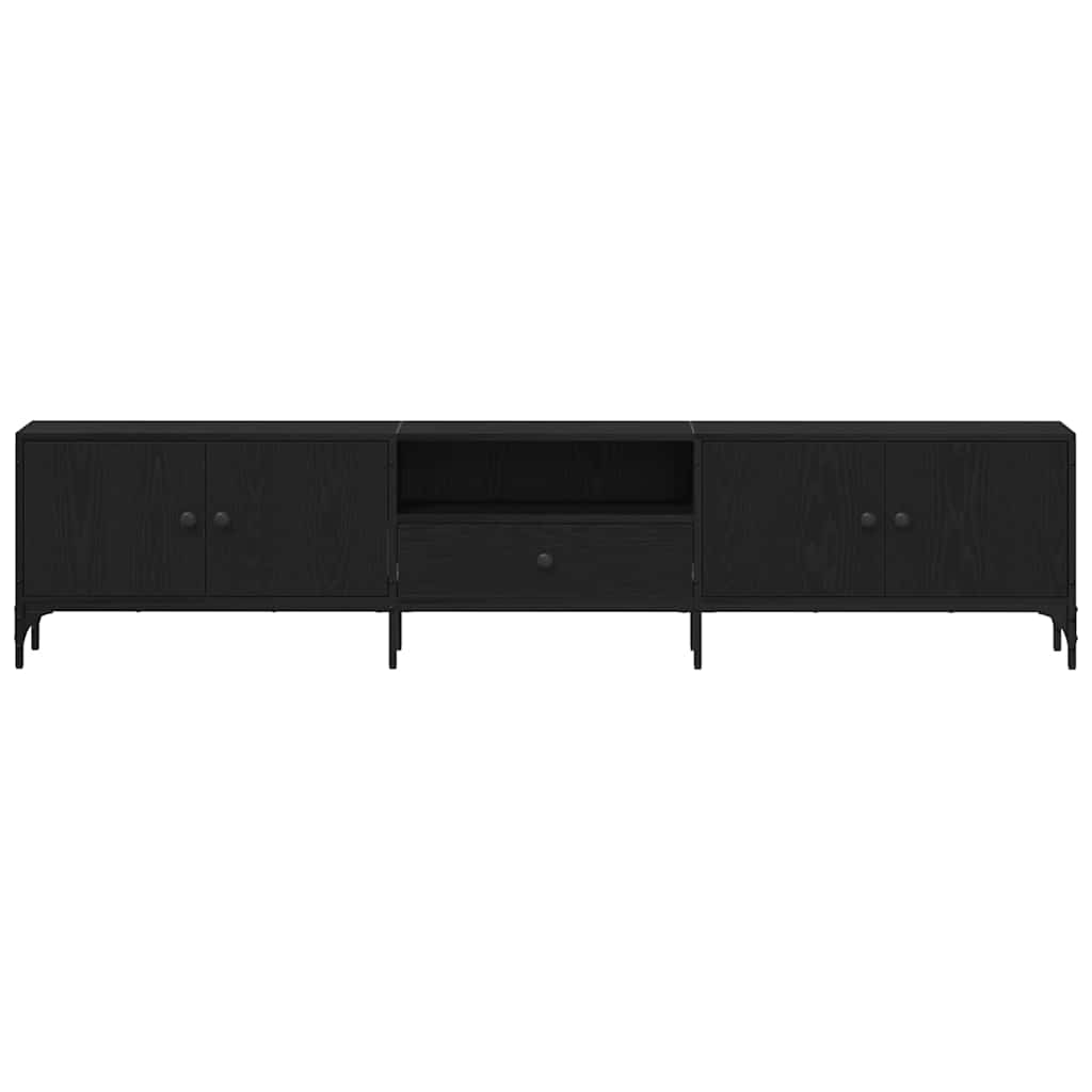 Mobile TV Rovere nero 200 x 25 x 44 cm Legno multistrato