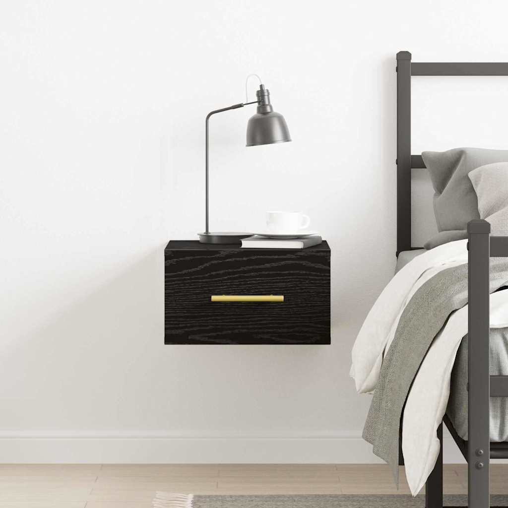 Armadio da Notte Rovere Nero 35 x 35 x 20 cm Legno multistrato