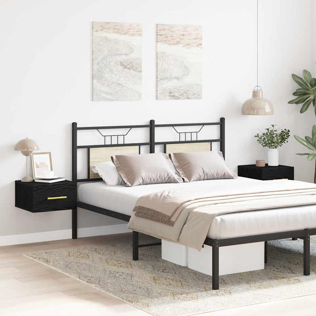 Armadio da Notte 2 pcs Rovere Nero 35 x 35 x 20 cm