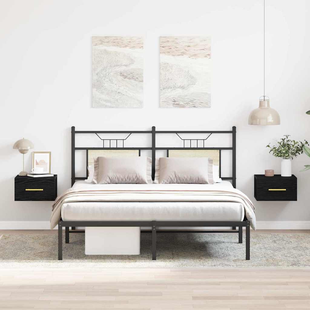 Armadio da Notte 2 pcs Rovere Nero 35 x 35 x 20 cm