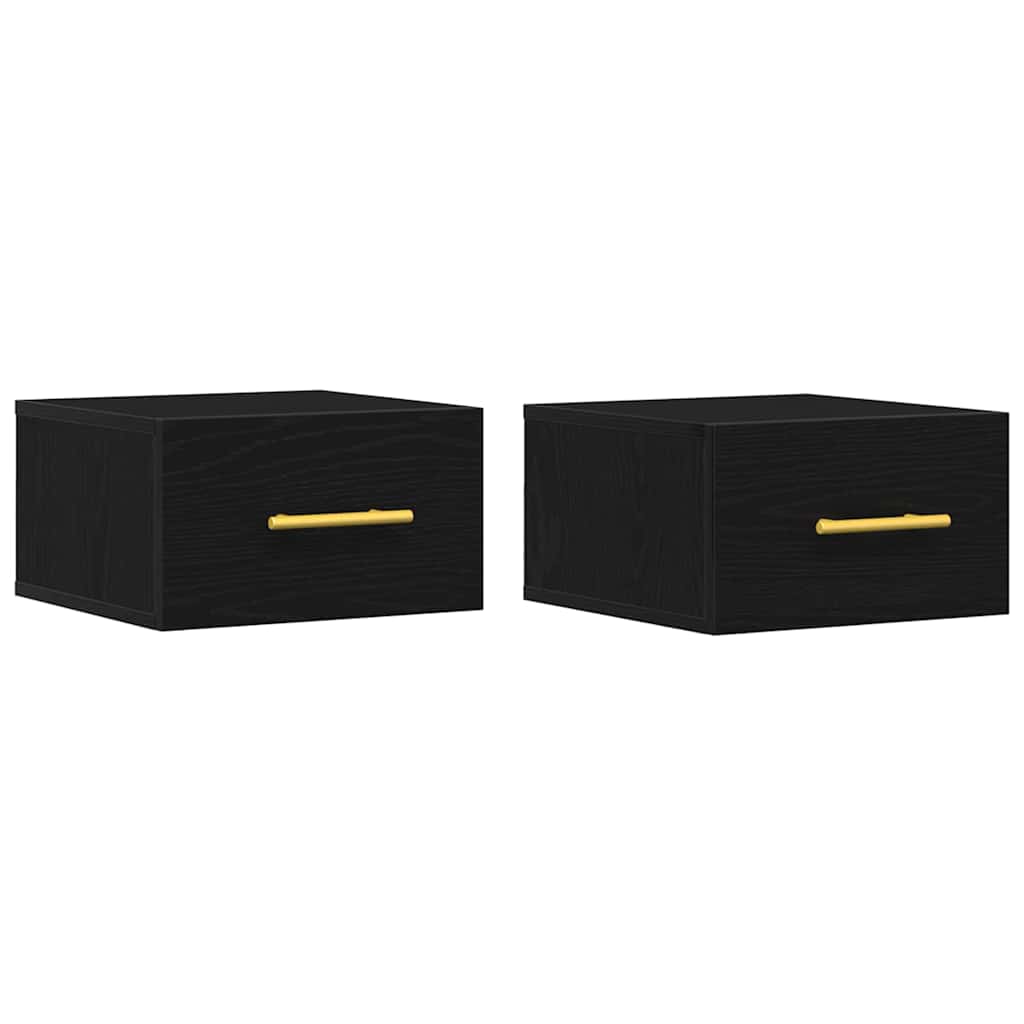 Armadio da Notte 2 pcs Rovere Nero 35 x 35 x 20 cm