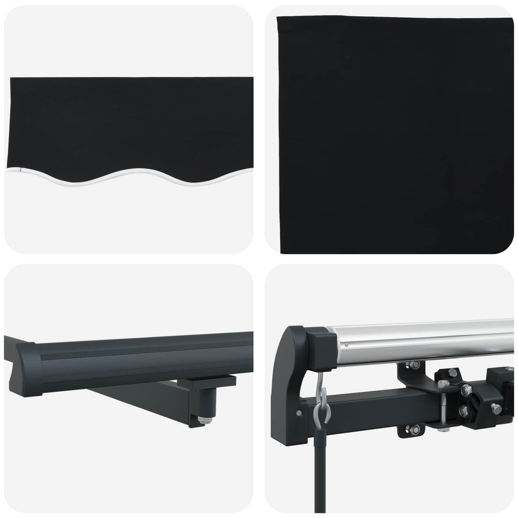 Tenda Retrattile Nero 300 x 250 cm Poliestere e Acciaio