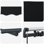 Tenda Retrattile Nero 300 x 250 cm Poliestere e Acciaio