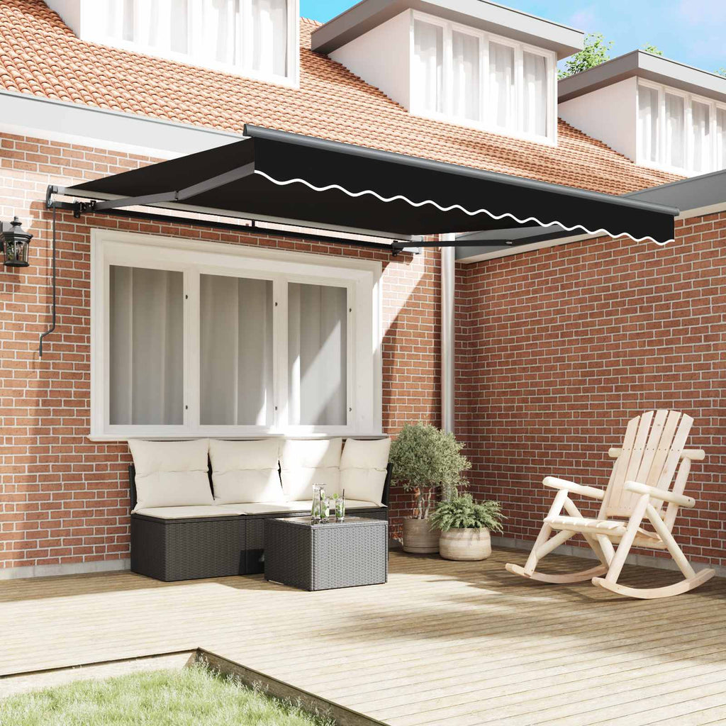 Tenda Retrattile Nero 300 x 250 cm Poliestere e Acciaio