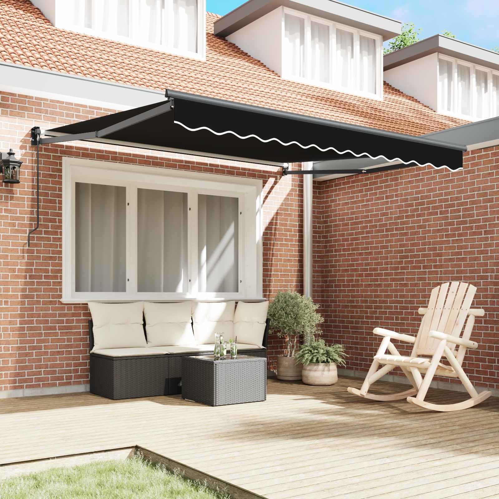 Tenda da Sole Nero 300 x 250 x 165 cm Poliestere