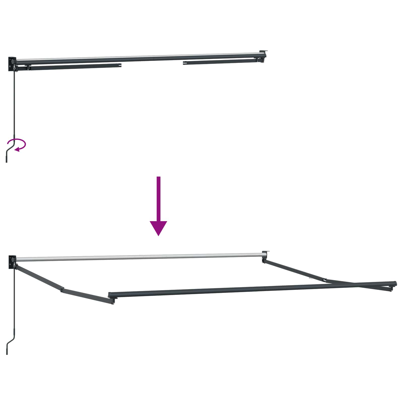 Tenda da Sole Nero 300 x 250 x 165 cm Poliestere