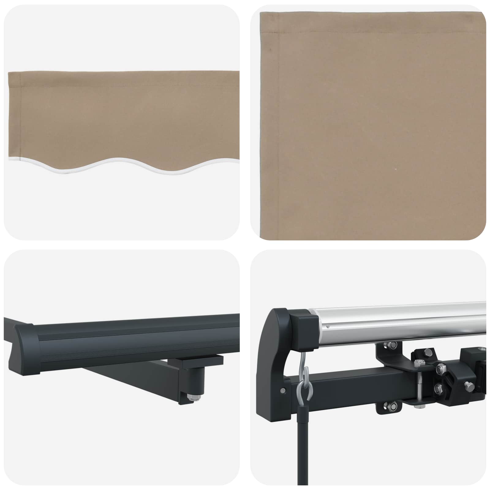 Tenda Retrattile Beige 300 x 250 cm Poliestere e Acciaio