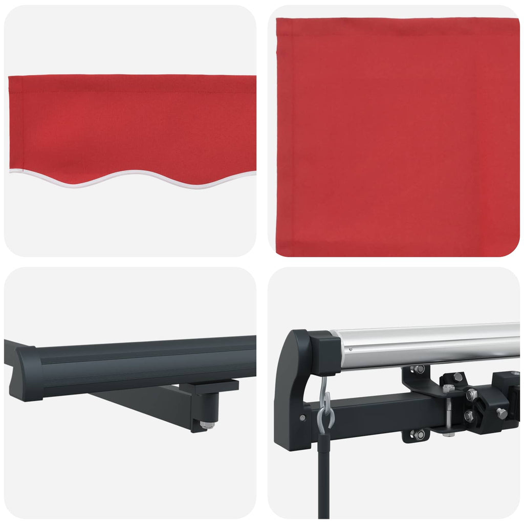 Tenda Retrattile Rosso 300 x 250 cm Poliestere e Acciaio