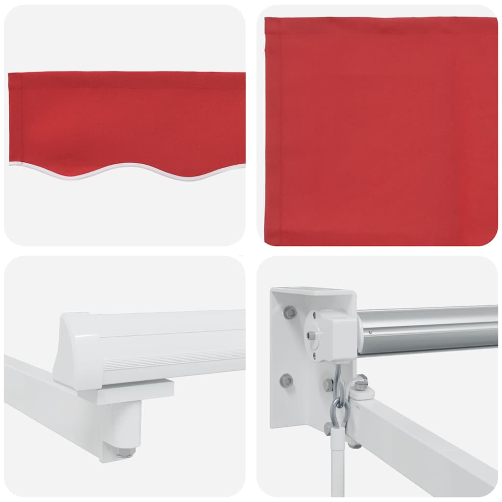 Tenda Retrattile Rosso 300 x 250 cm Poliestere e Alluminio