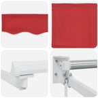 Tenda Retrattile Rosso 300 x 250 cm Poliestere e Alluminio