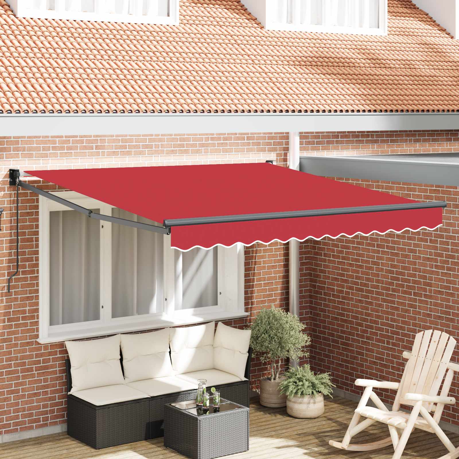 Tenda da Sole Rosso 300 x 250 x 165 cm Poliestere