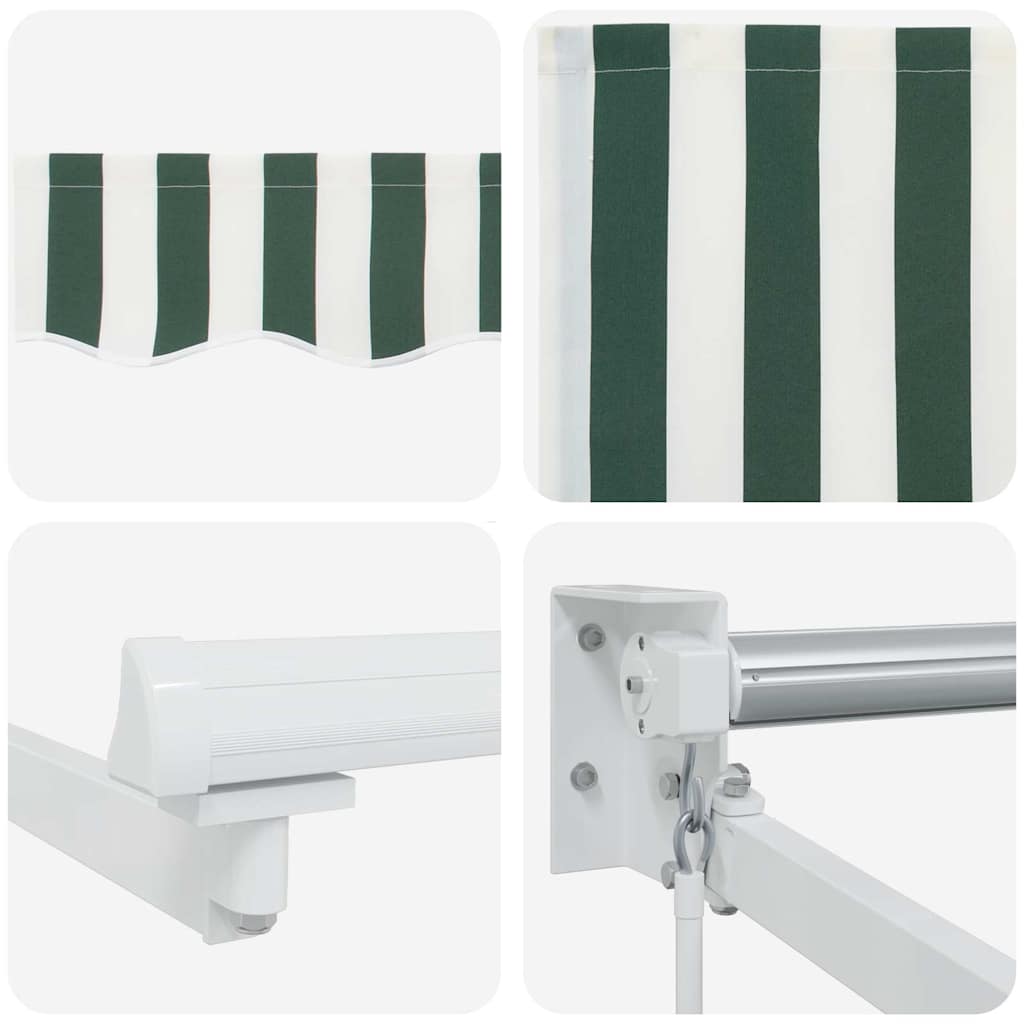 Tenda da Sole Verde e Bianco 300 x 250 x 165 cm Poliestere