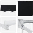 Tenda Retrattile Nero 350 x 250 cm Poliestere e Alluminio