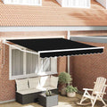 Tenda Retrattile Nero 350 x 250 cm Poliestere e Alluminio