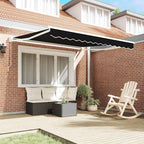 Tenda Retrattile Nero 350 x 250 cm Poliestere e Alluminio