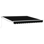 Tenda Retrattile Nero 350 x 250 cm Poliestere e Alluminio