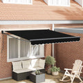 Tenda Retrattile Nero 350 x 250 cm Poliestere e Alluminio