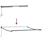 Tenda Retrattile Nero 350 x 250 cm Poliestere e Alluminio