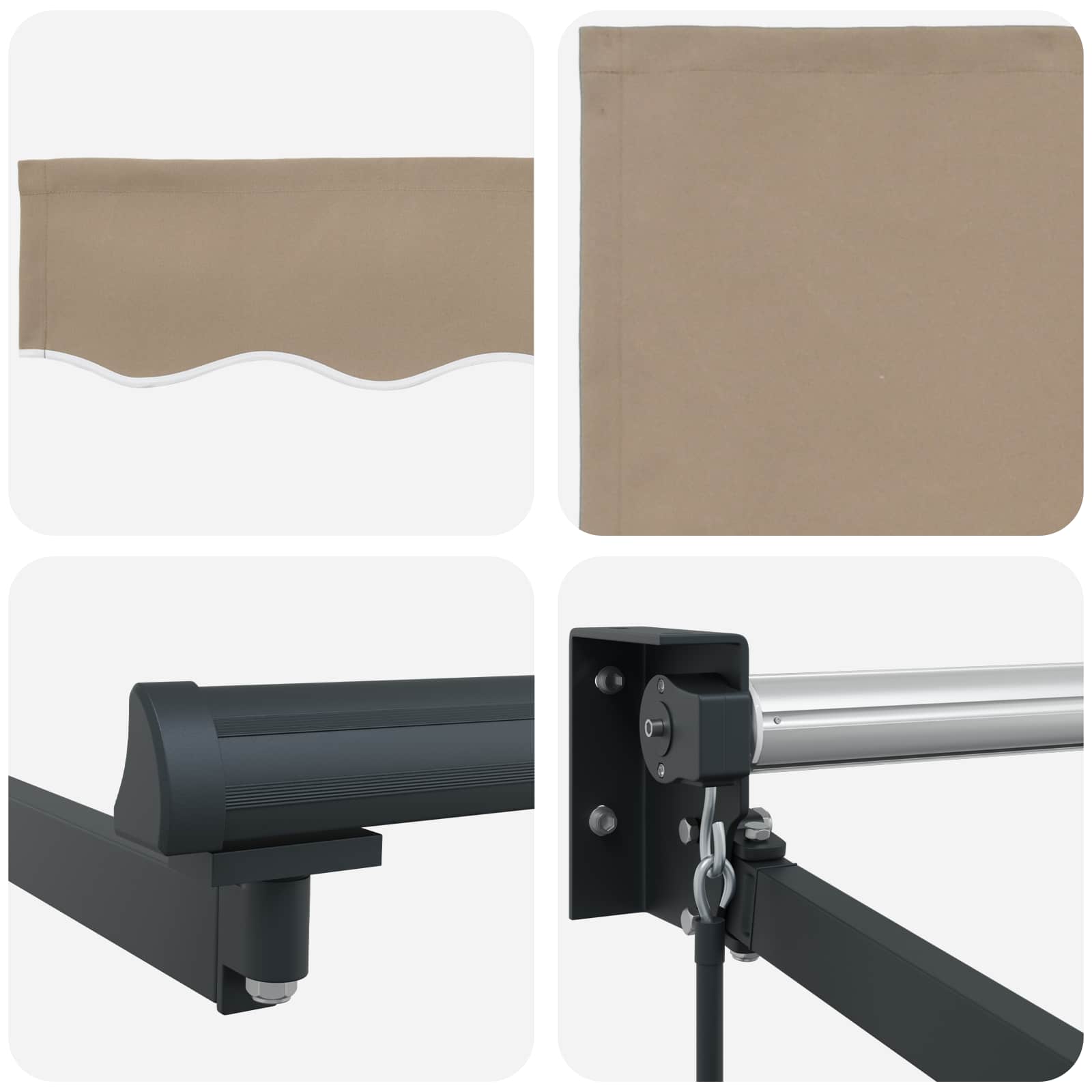 Tenda Retrattile Beige 350 x 250 cm Poliestere e Alluminio