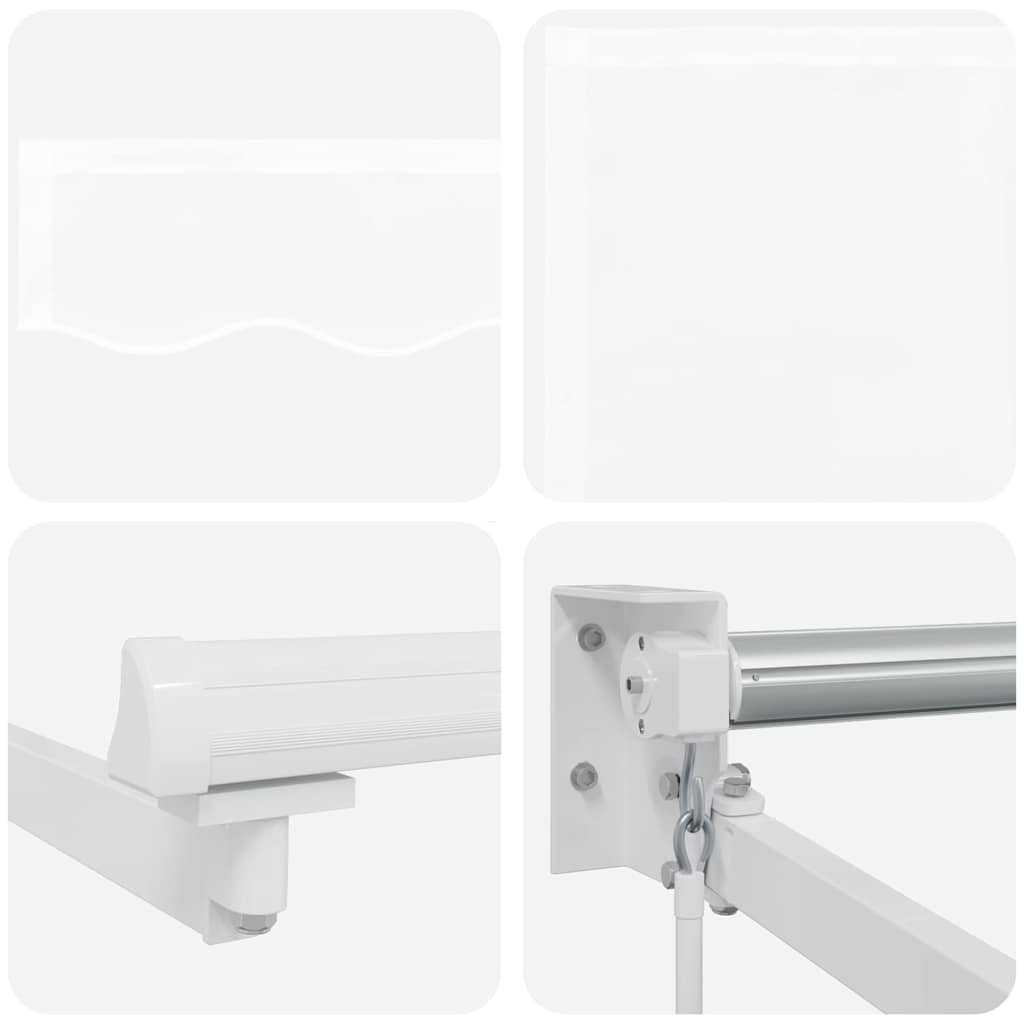 Tenda Retrattile Bianco 350 x 250 cm Poliestere e Alluminio