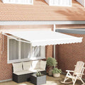 Tenda Retrattile Bianco 350 x 250 cm Poliestere e Alluminio