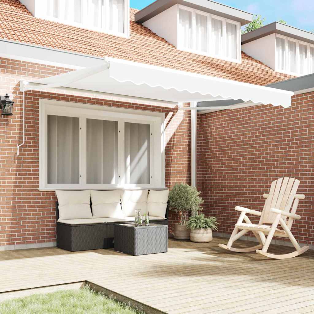 Tenda Retrattile Bianco 350 x 250 cm Poliestere e Alluminio