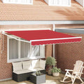 Tenda Retrattile Rosso 350 x 250 cm Poliestere e Alluminio
