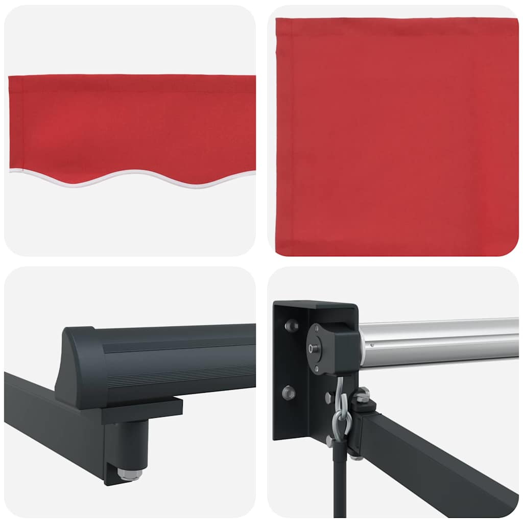Tenda Retrattile Rosso 350 x 250 cm Poliestere e Alluminio
