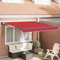 Tenda Retrattile Rosso 350 x 250 cm Poliestere e Alluminio
