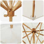 Ombrello da giardino Bianco Crema Ø 180 x 230 cm Bambù