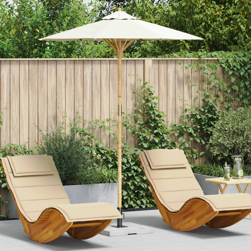 Ombrello da giardino Bianco Crema Ø 180 x 230 cm Bambù