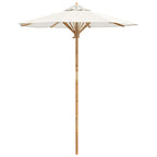 Ombrello da giardino Bianco Crema Ø 180 x 230 cm Bambù