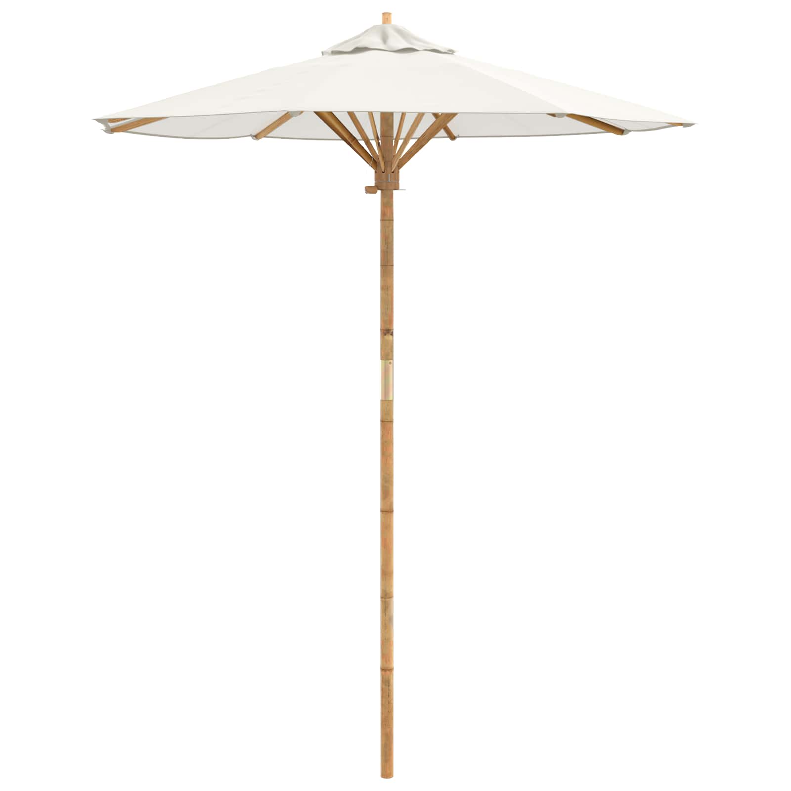 Ombrello da giardino Bianco Crema Ø 180 x 230 cm Bambù